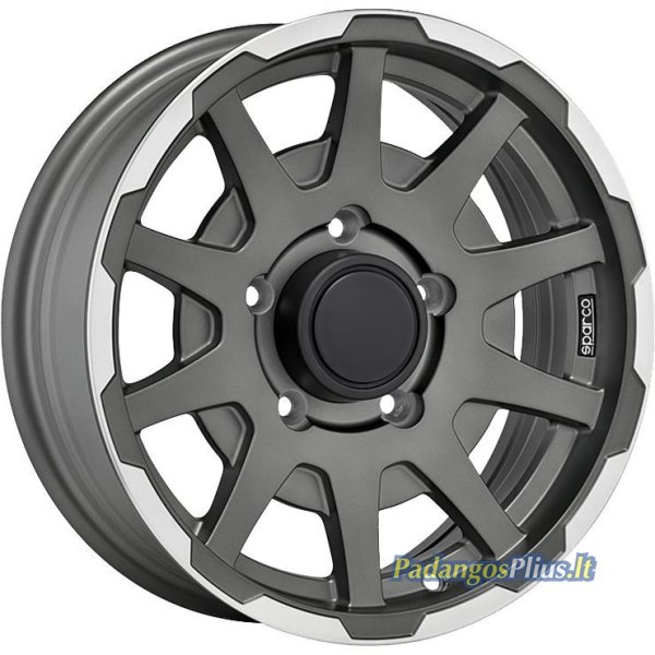 SPARCO Dakar Matt Dark Grey Lip Polished 5.5x16/5x139.7 D108 ET5  