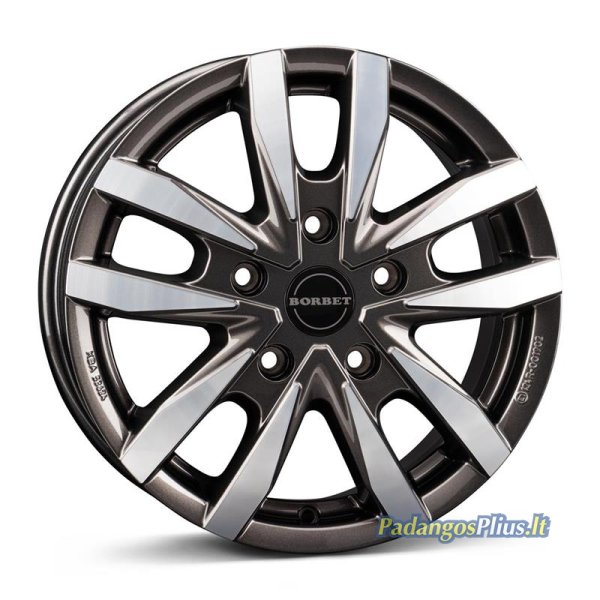 Borbet CW5 mistral anthracite glossy polished 6x16/5x118 D71.1 ET68  