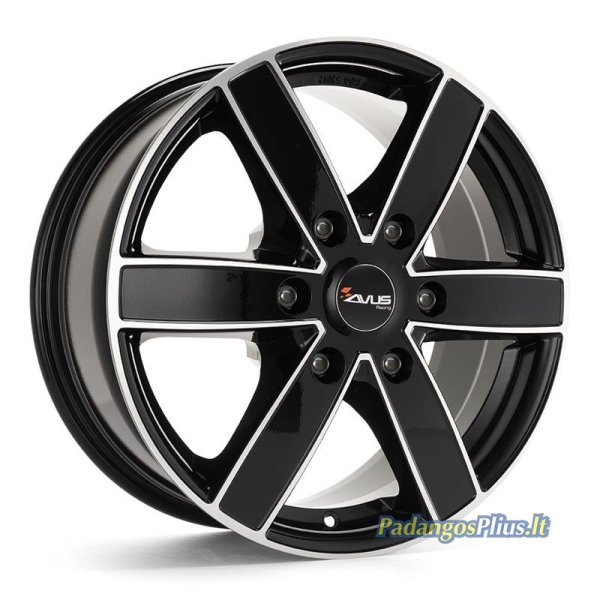 AVUS AC-V61 Black Polished 6.5x16/6x125 D74.1 ET68  