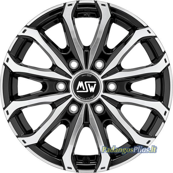 MSW 48 Van 6 Holes Gloss Black Full Polished 6.5x16/6x125 D74.1 ET68  