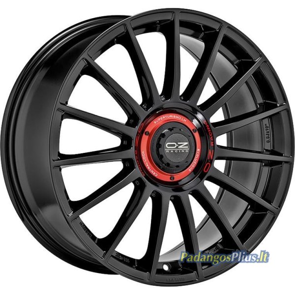 OZ Racing Superturismo Evoluzione Gloss Black + Red Lettering 8.5x20/5x112 D79 ET45  