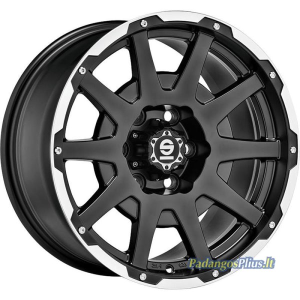 SPARCO Dakar Matt Black Lip Polished+Rivets 8.5x18/6x139.7 D106 ET27  
